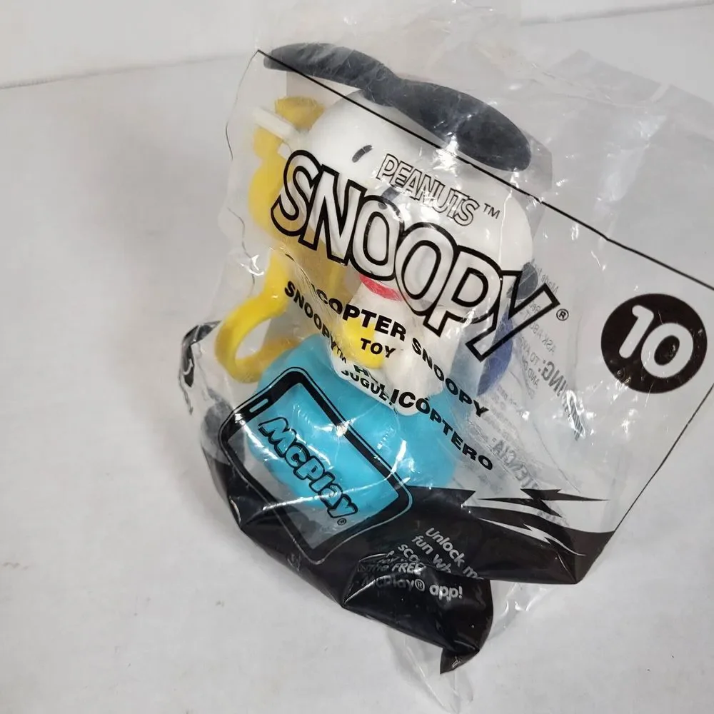 2 Peanuts Snoopy Happy‎ Meal McDonalds Toys 2018 #5 Masked Marvel #10 Helicopter - Picture 6 of 7